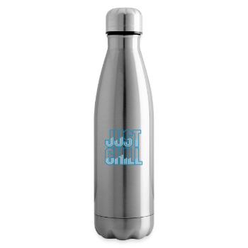 Just Chill Text Logo - Insulated Water Bottle - silver - Right