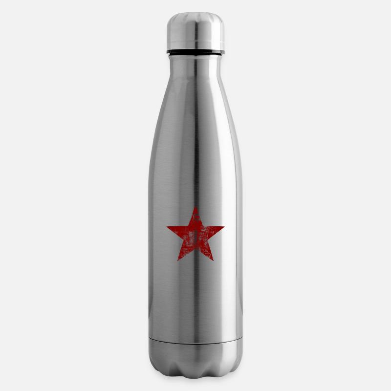 Stern - Rot - Isolierflasche - Lightsilver
