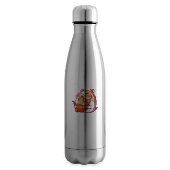 Kawaii Hamster Ramen Bowl Japan Fans Anime Otaku - Insulated Water Bottle - silver - Right