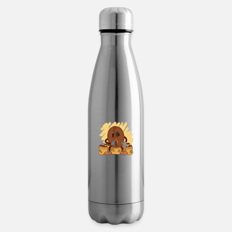 Kaffee Tasse Koffein Geschenk Kaffeebohne Coffee - Isolierflasche - Lightsilver