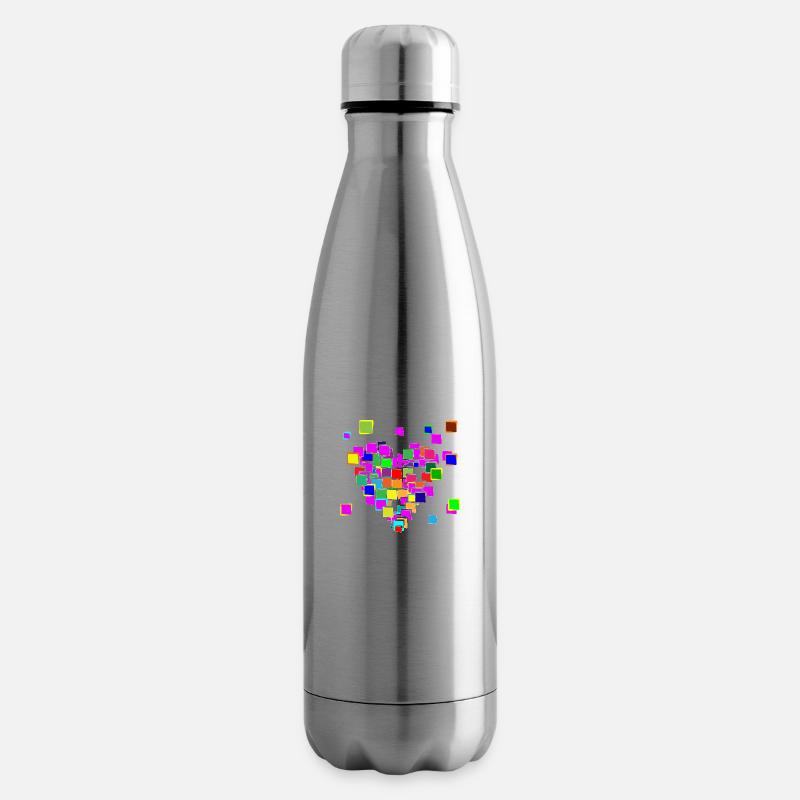 Pixel Herz - Isolierflasche - Lightsilver