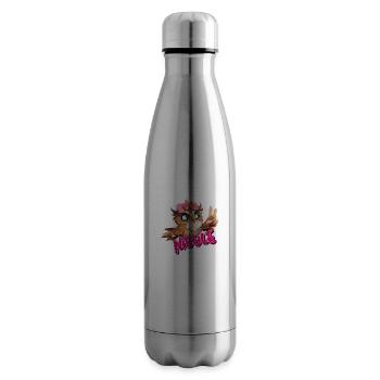 NICOLE - Schöner Mädchen Name mit süßer EULE - Isolierflasche - Lightsilver - Rechts