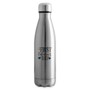 xoxo love you amore Flowers Women Valentine day 14 - Insulated Water Bottle - silver - Right