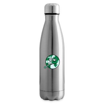 earth sick virus bacteria thermometer humanity - Insulated Water Bottle - silver - Right