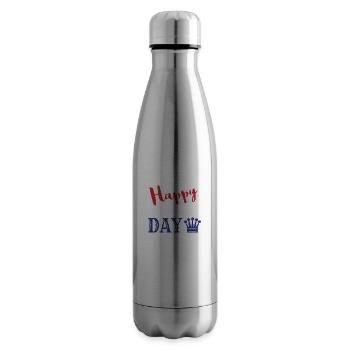 Jour des Rois Joyeux Jour du Roi Drapeau néerlandais - Bouteille isotherme - argent clair - Droite