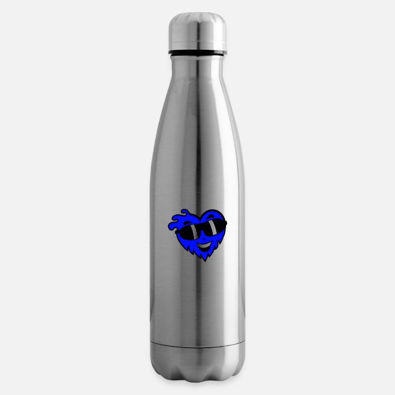 Cooles Herz mit Sonnenbrille Valentinstag - Isolierflasche - Lightsilver