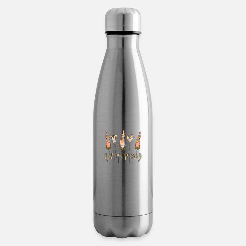 Blumen - Isolierflasche - Lightsilver