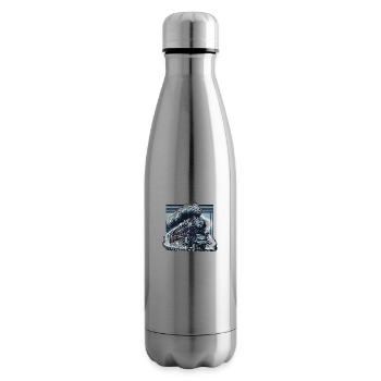 The Power of Steam - Graphic of a Steam Locomotive - Insulated Water Bottle - silver - Right