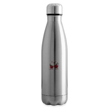 red apples singing and dancing hand in hand - Insulated Water Bottle - silver - Right