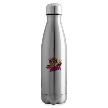 MARIA - Beautiful girl name with cute OWL - Insulated Water Bottle - silver - Right