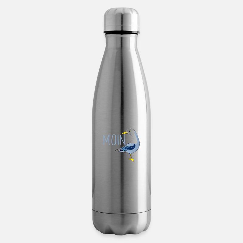 Moin mit Möve - Isolierflasche - Lightsilver