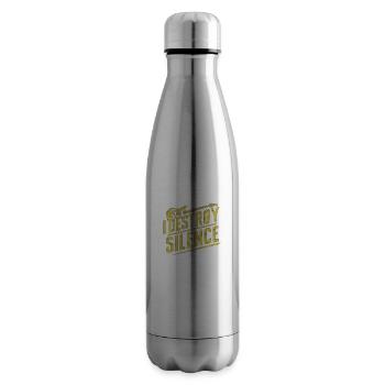 I Destroy Silence - Insulated Water Bottle - silver - Right
