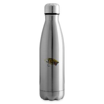 Ce gars aime monter des mouches Ghost Fly No1 - Bouteille isotherme - argent clair - Droite