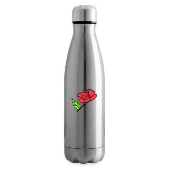 Hübsche Schöne Rose Blüte Blatt Röschen Romantisch - Isolierflasche - Lightsilver - Rechts