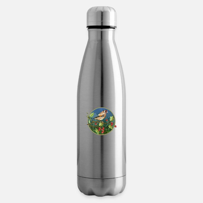 Bunter Vogel - Isolierflasche - Lightsilver