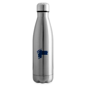 Finnland Flagge Suomi Finnische Fahne Used Look - Isolierflasche - Lightsilver - Rechts