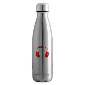 J’aime la musique et peut-être trois personnes - texte drôle - Bouteille isotherme - argent clair - Droite