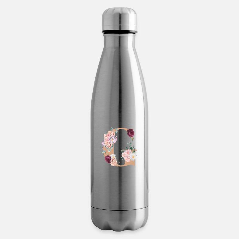G aus Blüten - Isolierflasche - Lightsilver