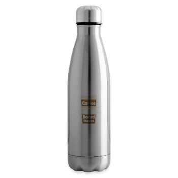Coffee & Board Games Nerd Gamer Tabletop Player - Insulated Water Bottle - silver - Right