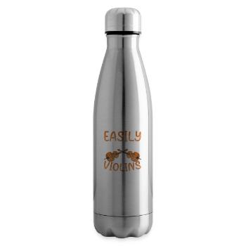 Easily Excited By Violins Orchestra Violinist - Insulated Water Bottle - silver - Right