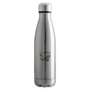 Spring Love - Fashionable Spring T-Shirt Design - Insulated Water Bottle - silver - Right