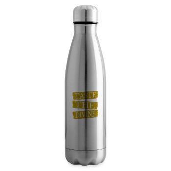 dictons drôles saveurs joyeuses et délicieuses - Bouteille isotherme - argent clair - Droite