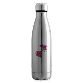 Vibes Only Sticker Quote Vector Vintage Art Styles - Insulated Water Bottle - silver - Right