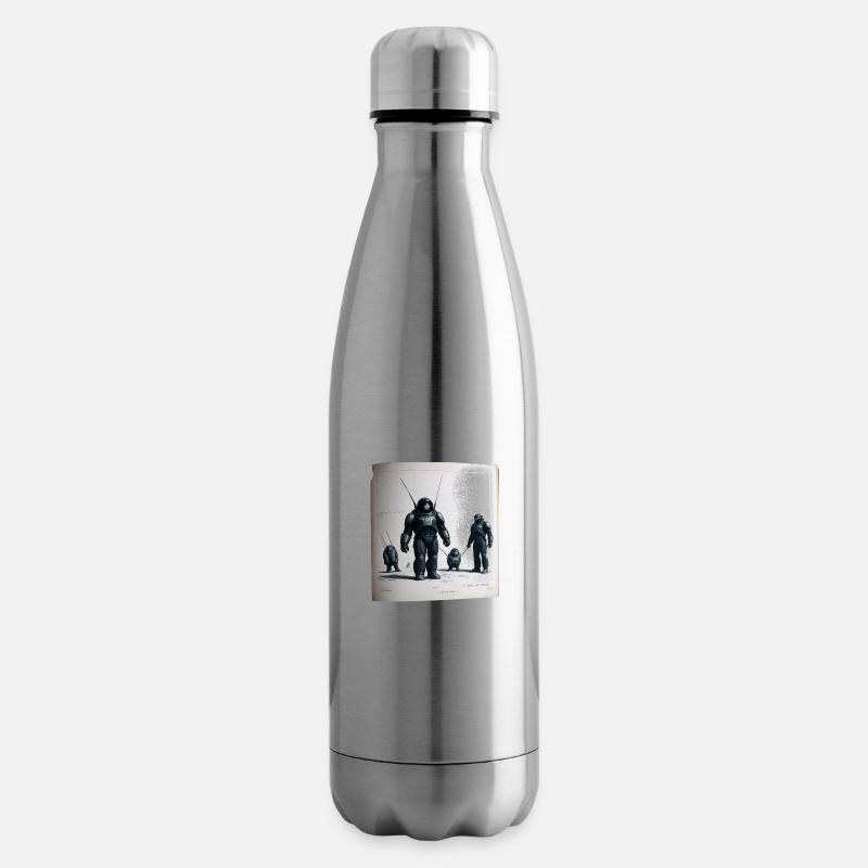 Vintage Robot Comic - Insulated Water Bottle - silver