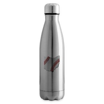 Ohio (United States) | real baseball | Map - Insulated Water Bottle - silver - Right