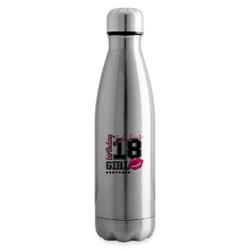 18e anniversaire pour fille dix-huitième anniversaire baiser - Bouteille isotherme - argent clair - Droite