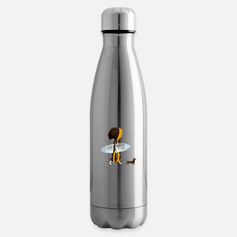 Munich Kindl « Eisbach Surfer » avec teckel - Bouteille isotherme - argent clair