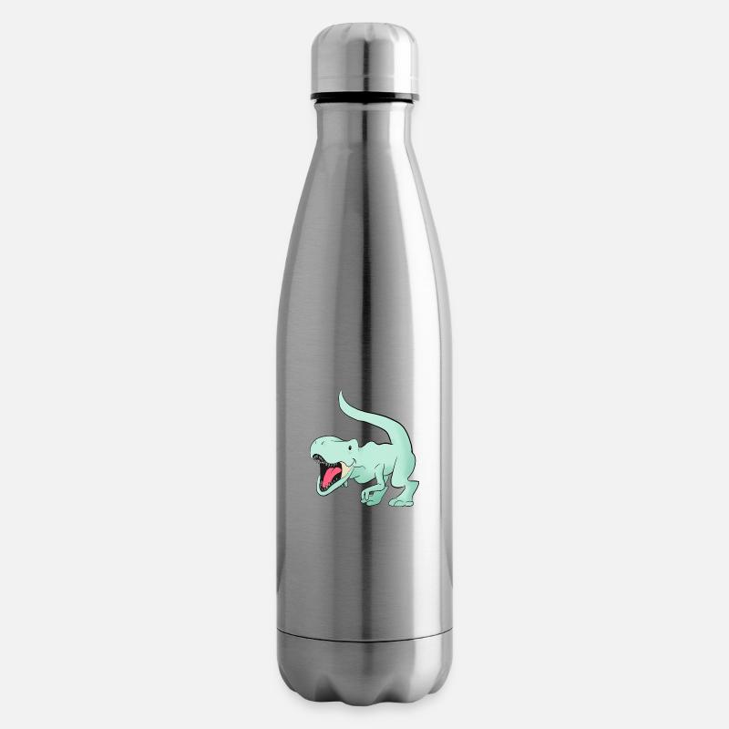 niedliche Mint grün t rex Dinosaurier - Isolierflasche - Lightsilver