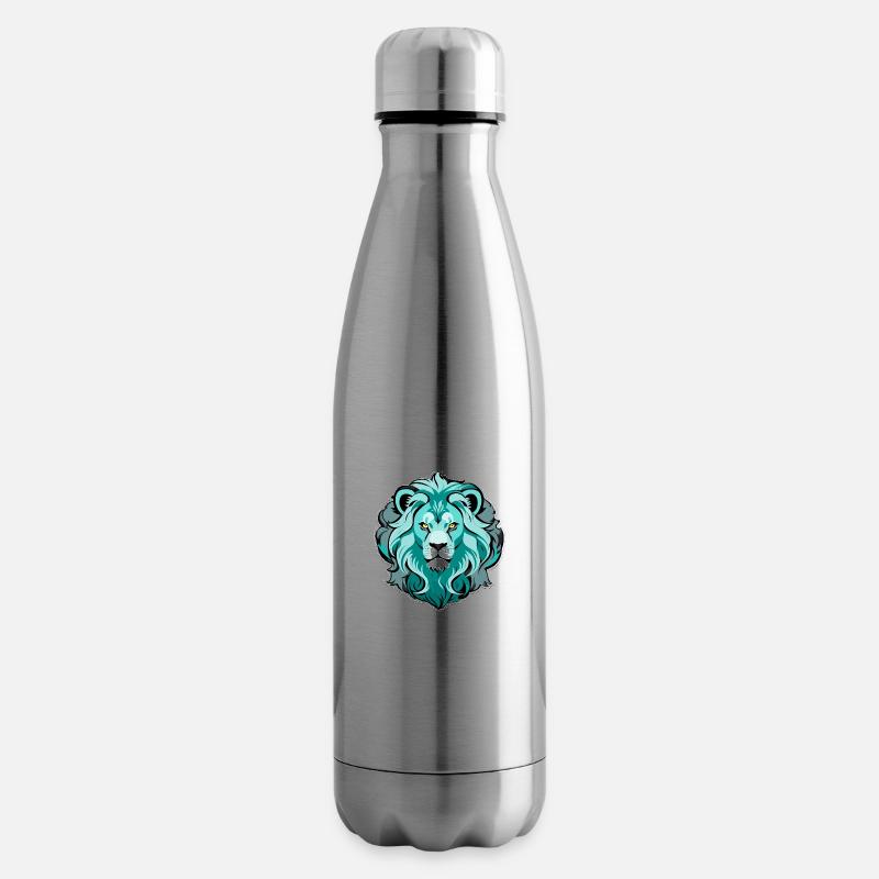 All knowing Lion - Insulated Water Bottle - silver