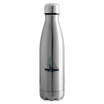 Voile, voile, voilier, voilier - Bouteille isotherme - argent clair - Droite