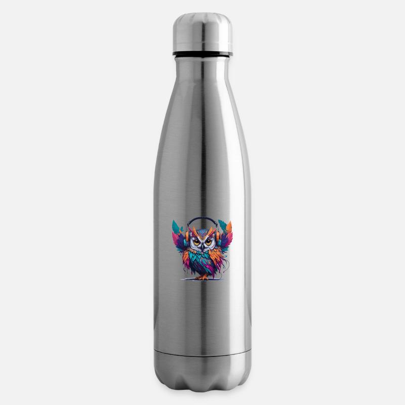 Kopfhörer Eule - Isolierflasche - Lightsilver