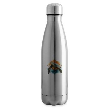 Abstrakte Natur: Böser Blick der Schildkröte - Isolierflasche - Lightsilver - Rechts