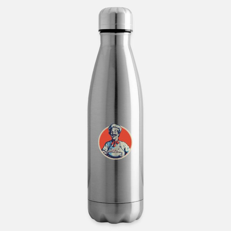 Chef italien - Bouteille isotherme - argent clair