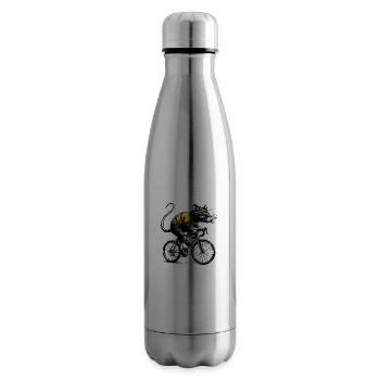 Cycling Cute Rat - Insulated Water Bottle - silver - Right
