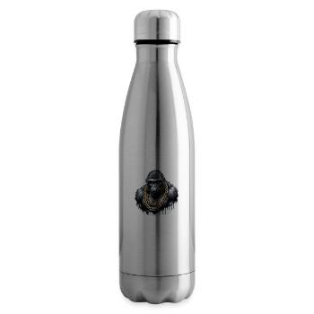 Gorilla with Gold Chain - Insulated Water Bottle - silver - Right