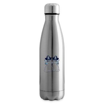 2 Piraten Katzen Säbel Seeräuber Augenklappe Team - Isolierflasche - Lightsilver - Rechts
