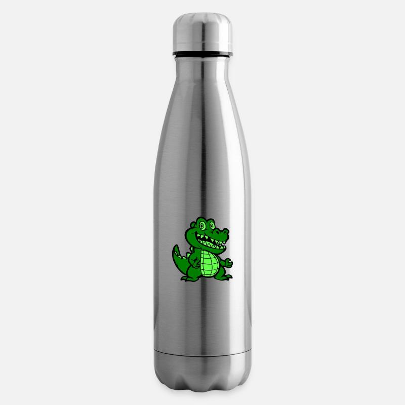 krokodil tier comic - Isolierflasche - Lightsilver