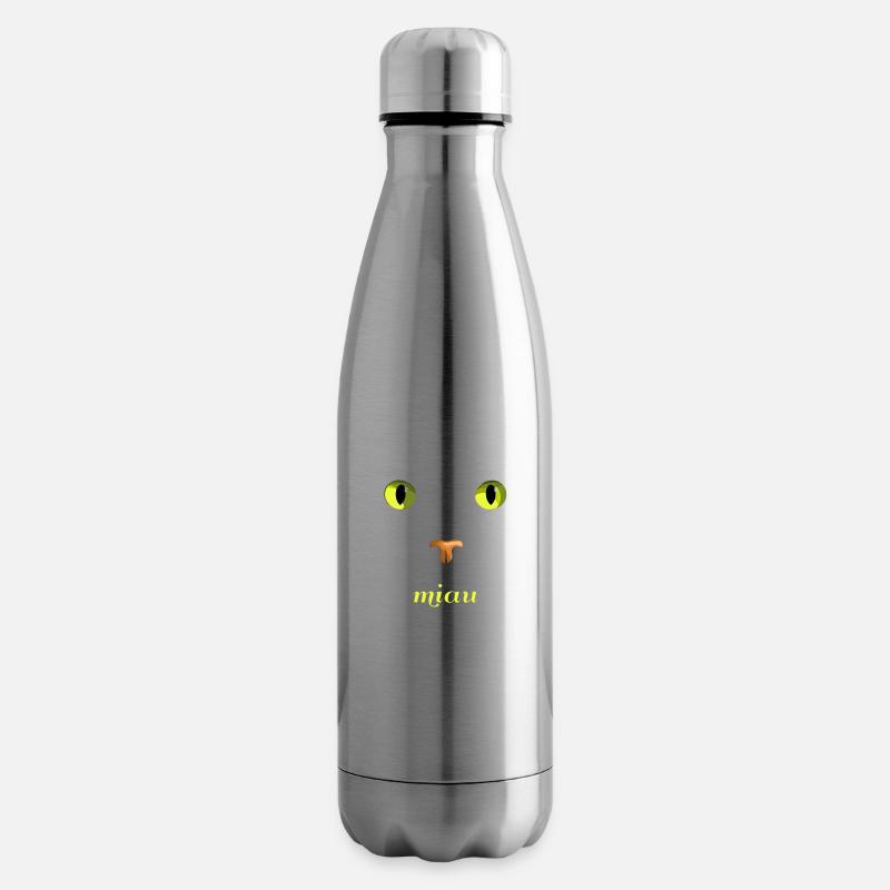 miau Katze - Isolierflasche - Lightsilver