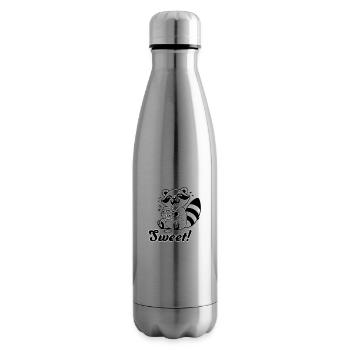 Mignon raton laveur mangeant de la confiture - Design « Sweet » - Bouteille isotherme - argent clair - Droite