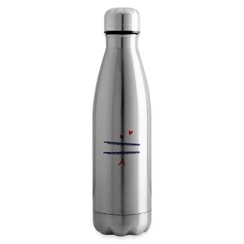 Lettre A bols breton - Bouteille isotherme - argent clair - Droite