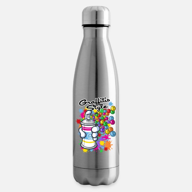 Graffiti Cartoon-Stil - Isolierflasche - Lightsilver