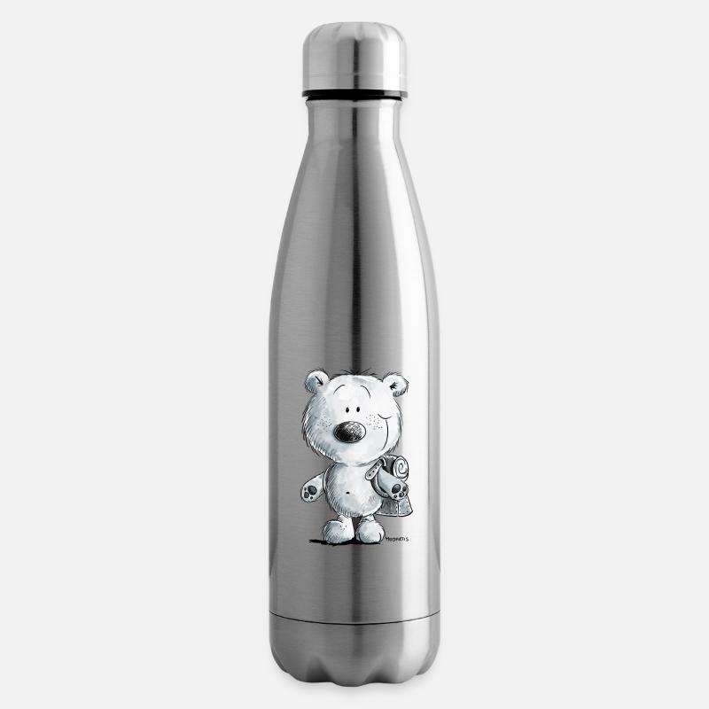 Schulkind Eisbär I Einschulung 1. Klasse Geschenk - Isolierflasche - Lightsilver
