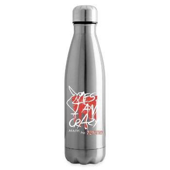 Yes I'm Crazy - Insulated Water Bottle - silver - Right