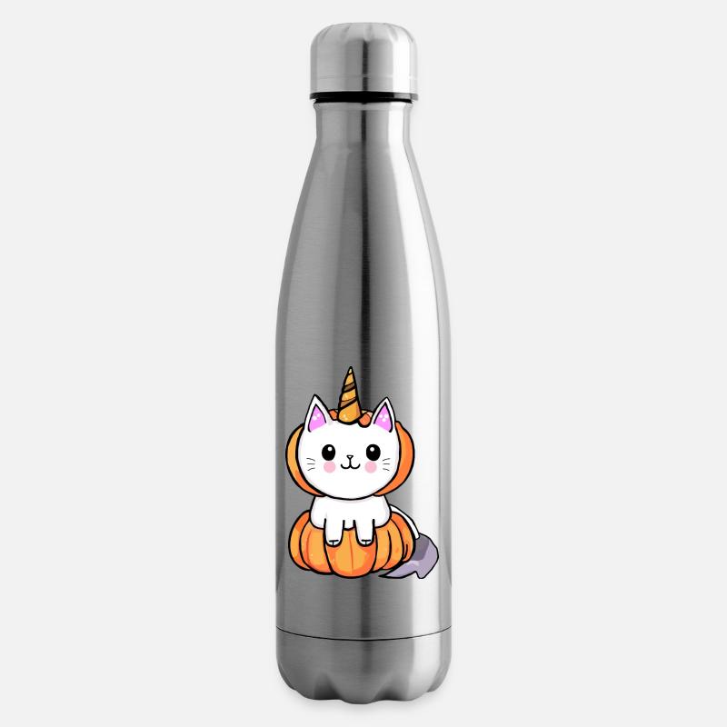 Halloween Einhorn Katze - Isolierflasche - Lightsilver