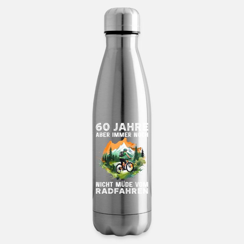 Fahrradfahrer Radfahrer 60 Geburtstag Spruch - Isolierflasche - Lightsilver