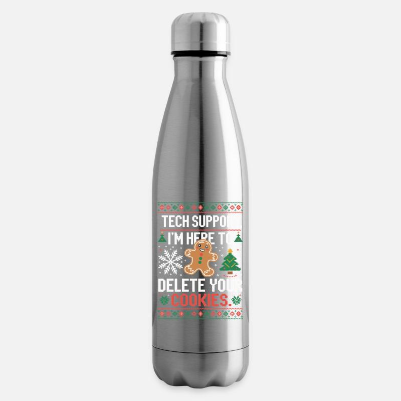 Dicton de cookie du support technique - Bouteille isotherme - argent clair
